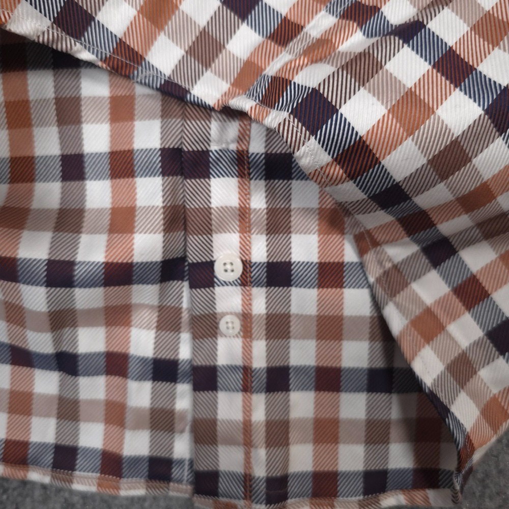 Johnston & Murphy Shirt Mens XL Plaid XC4 Extreme Comfort Flip Cuff Button Up - Picture 10 of 11